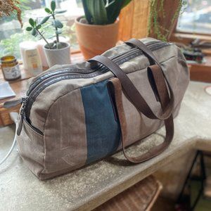 Everlane Twill Weekender - Tan & Blue
